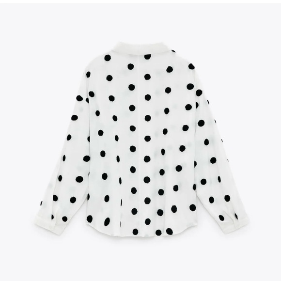 Zara White Blouse with Polka Dots - Picture 2 of 5